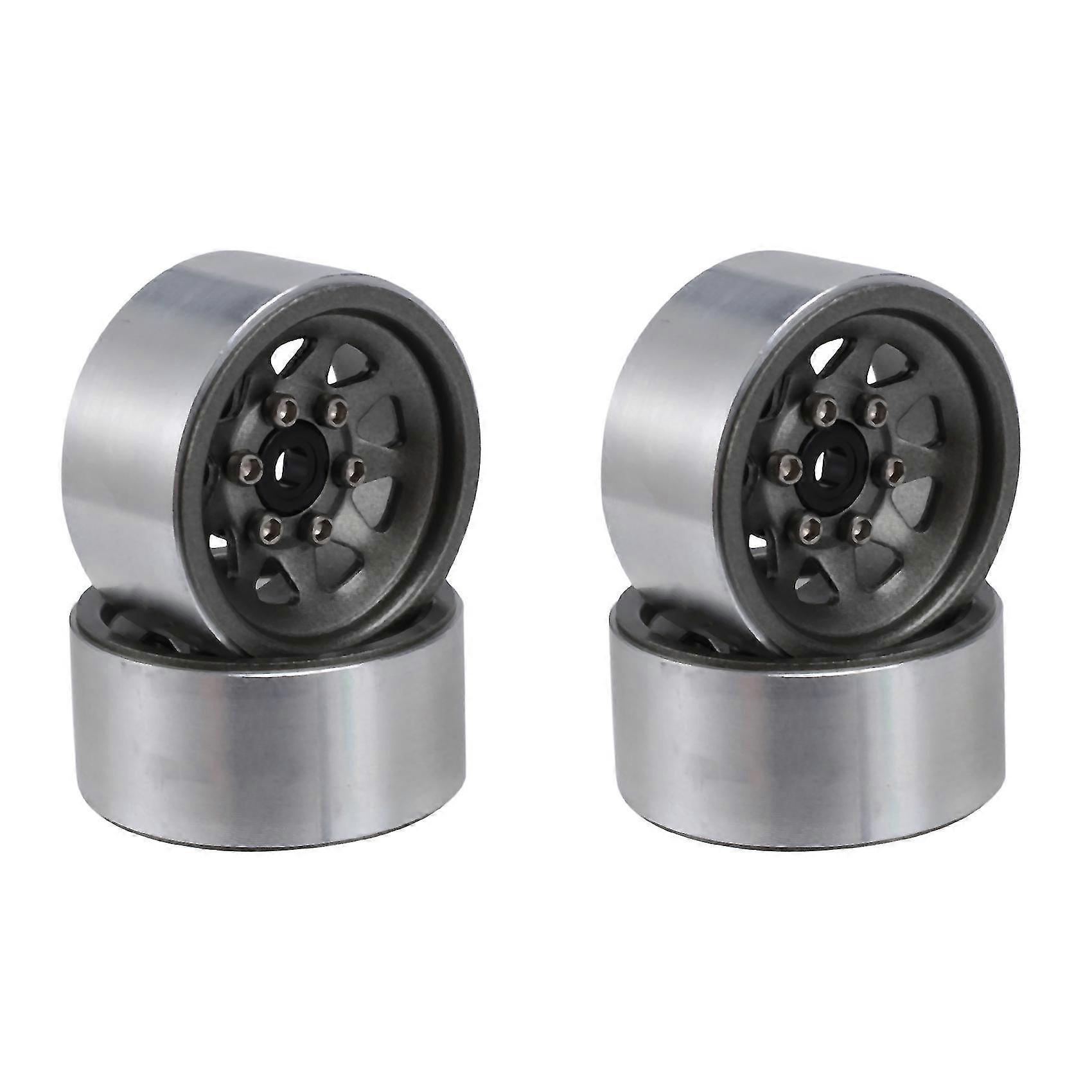 スチール1.0ビードロックホイールリムホイールハブ1/24 Rc車、チタン用