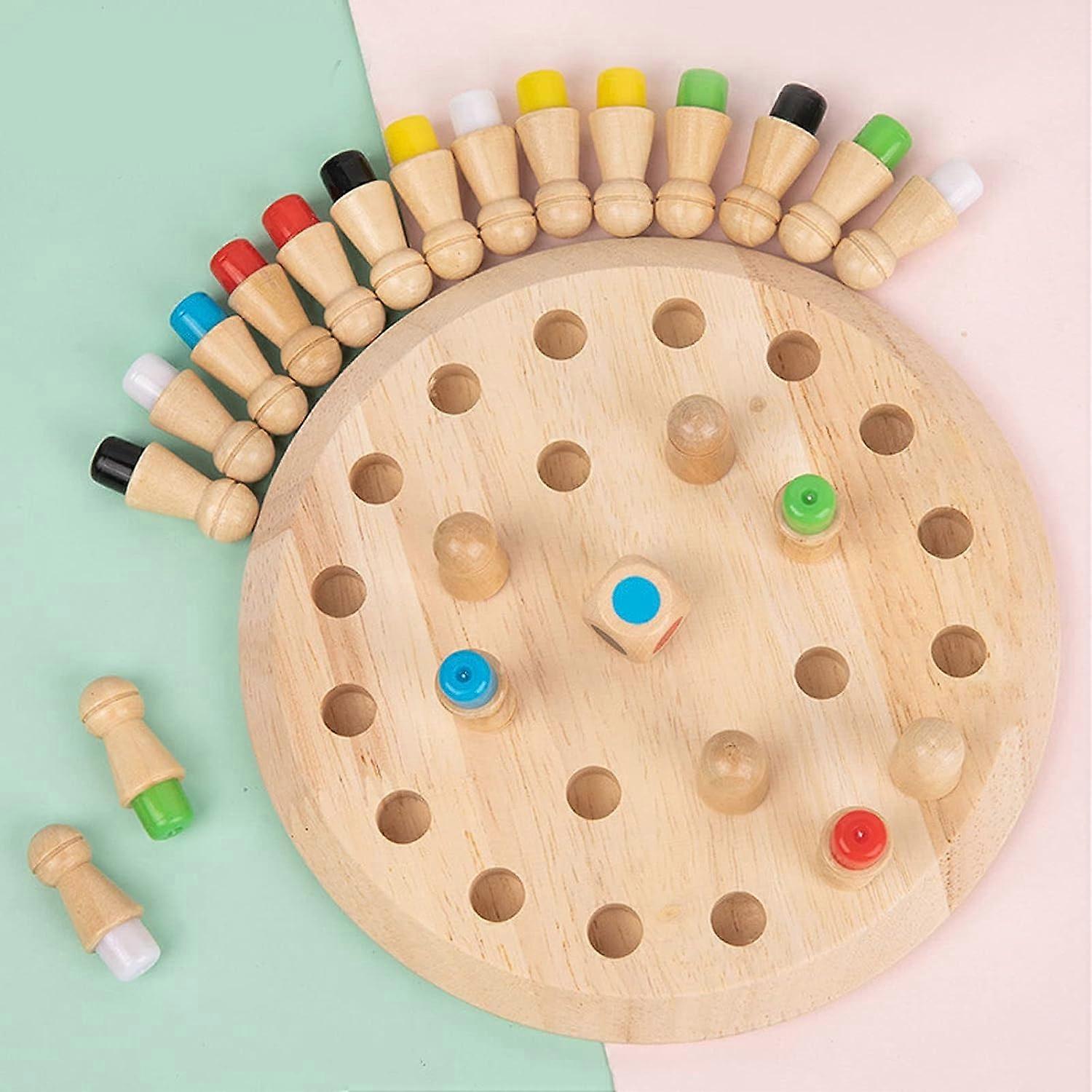 Wooden Color Memory Chess, verbessern Sie das Gedächtnis von Kindern Memory Chess (2 in 1)