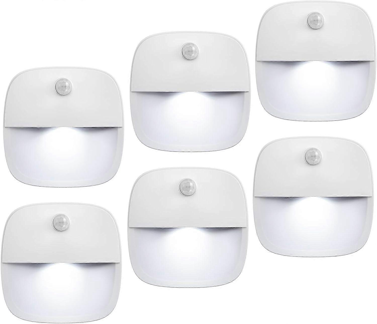 (version améliorée Lumière à détecteur de mouvement, veilleuse LED sans fil alimentée par batterie, applique murale, lumières de placard, lumières de sécurité (blanc - paquet de 6)