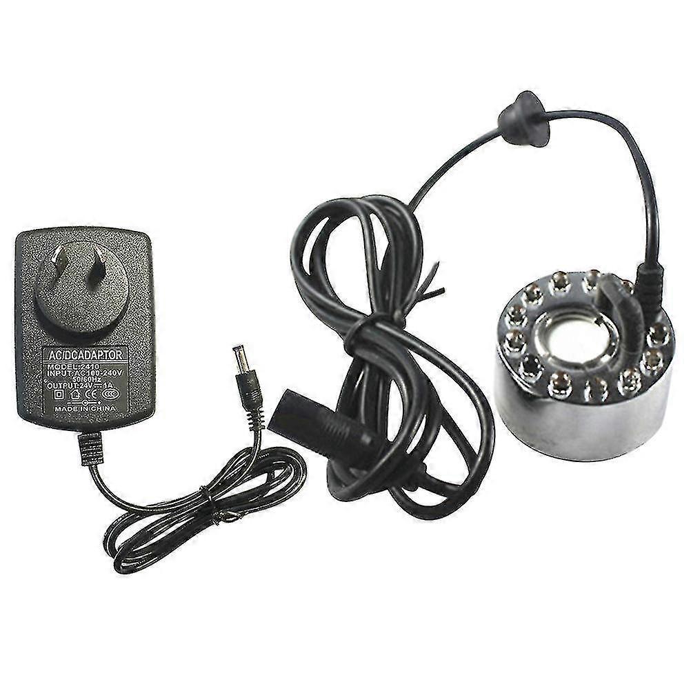 12-led Ultrasonic Atomizer Color Changing Mist Maker Fog Water Fountain Pond Nebulizer with Eu Plug