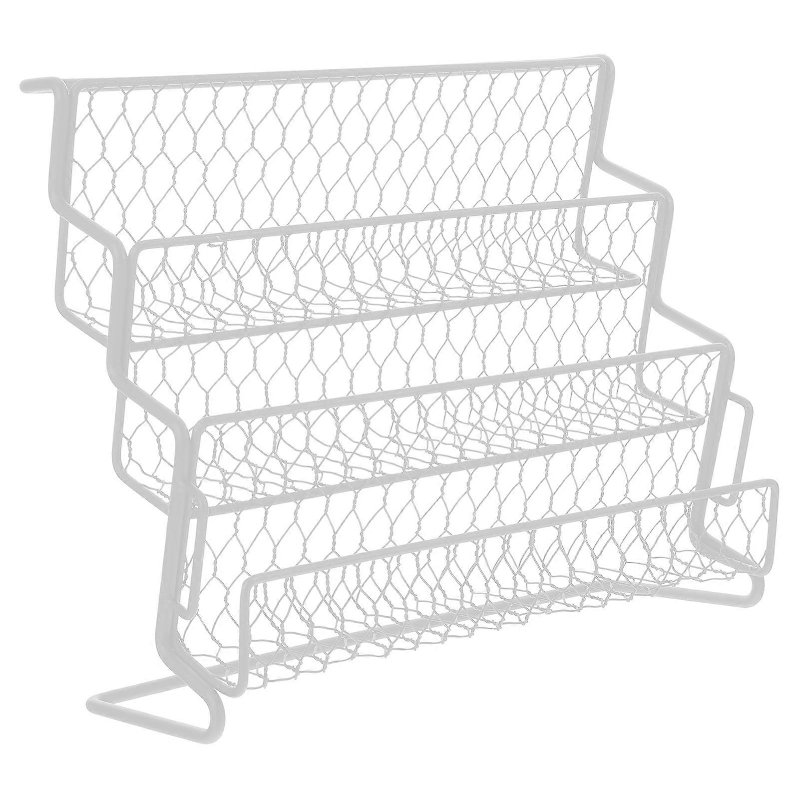 1pc Desktop Storage Rack Spice Racks Stepped Structure Stand Storage Basket