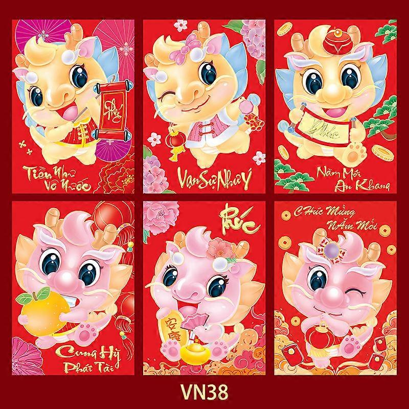 30Pcs Red Envelopes The Year of Dragon Luck Money Envelopes Chinese New Year Red Envelopes