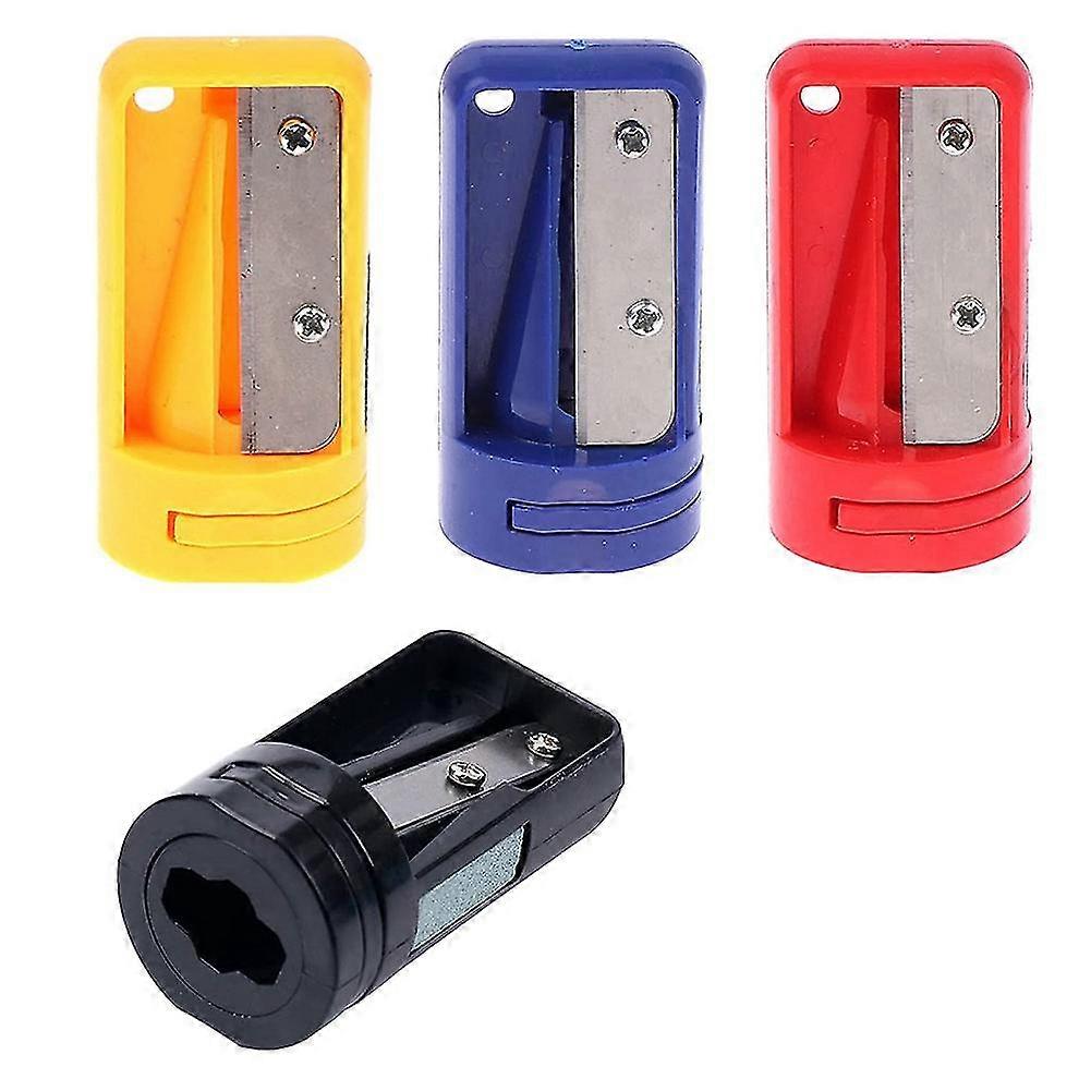 Carpenter Pencil Sharpener- 4 Pack Manual Pencil Sharpener For Flat Carpenter Pencils , Portable Pe