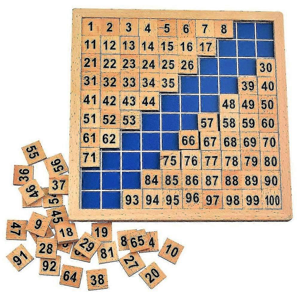 Puzzle Digital Board,1-100 Digital Continuous Board,math Puzzle Wooden Toy For The Early Motor Skills Development Education