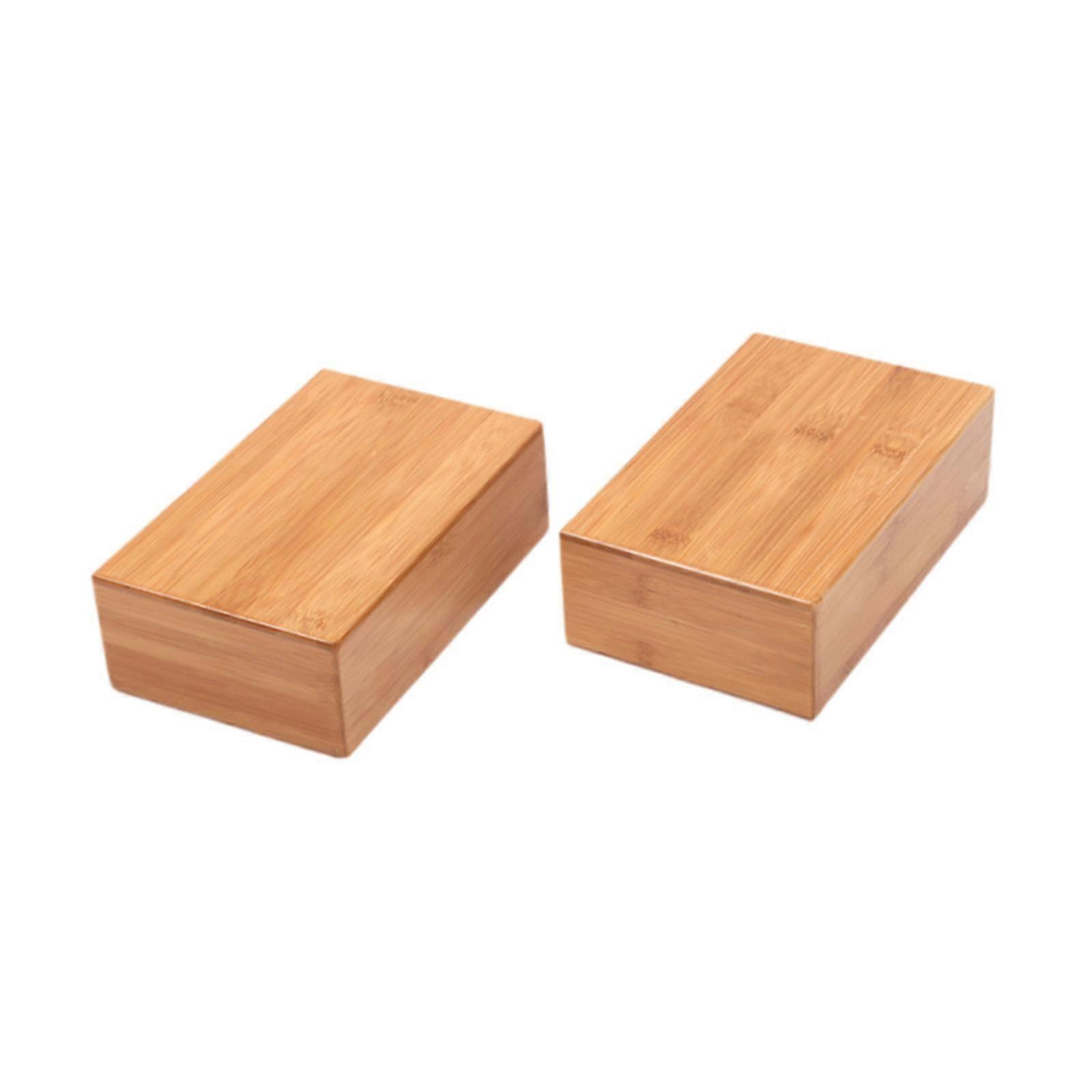 2Pcs Bamboo Yoga Block Practical Exercise Brick for Pilates Squat Stretching