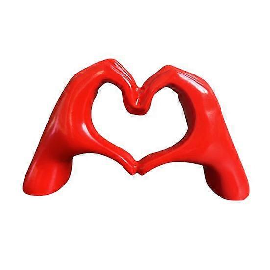 Love Heart Hand Figurine Heart-shaped Gesture Resin Statue Sculpture Home Office Wedding Party Desktop