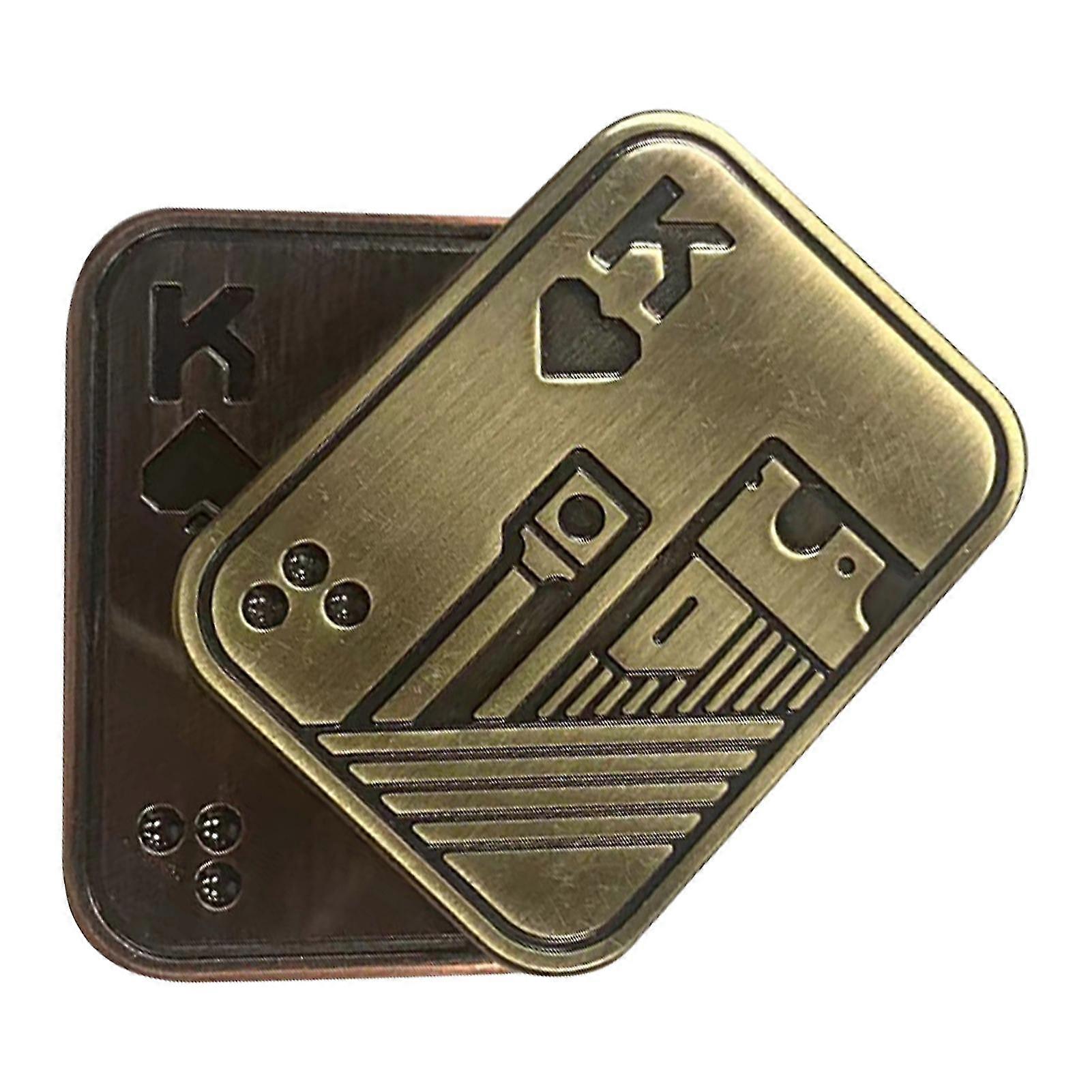Fidget Slider Toy Rectangular Alloy Poker Slider Hand Fidget Finger Toys Magnetic Push Card Fingertip Decompression Toy