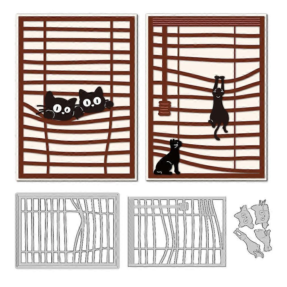 Window Blinds Carbon Steel Cutting Dies Stencils for DIY Scrapbooking Photo Album Decorative Embossing Paper Card Window Blinds 84~110x55~150x0.8mm 3p