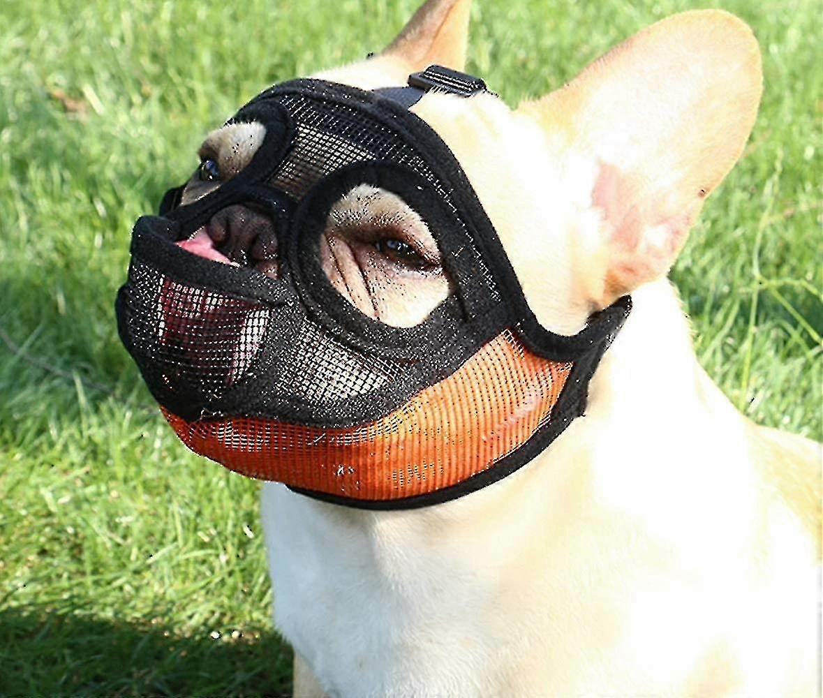 Muzzle For Dogs With Flattened Muzzle-adjustable, Breathable Muzzle For Dogs With A Short Snout, Bul
