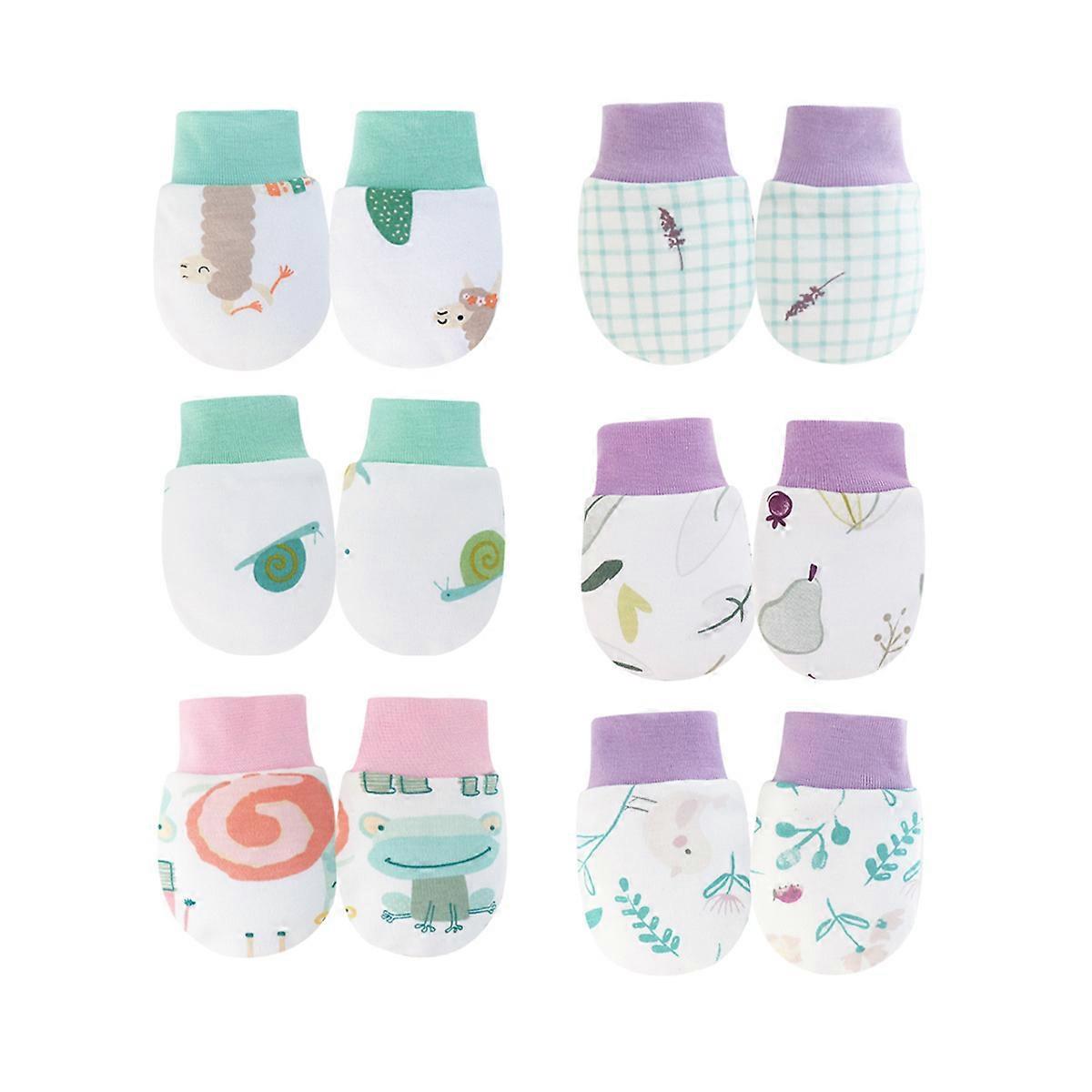 6 par vantar för nyfödda, vantar för småbarn, klådfria vantar för bebisar 0-6 månader, för pojkar och flickor