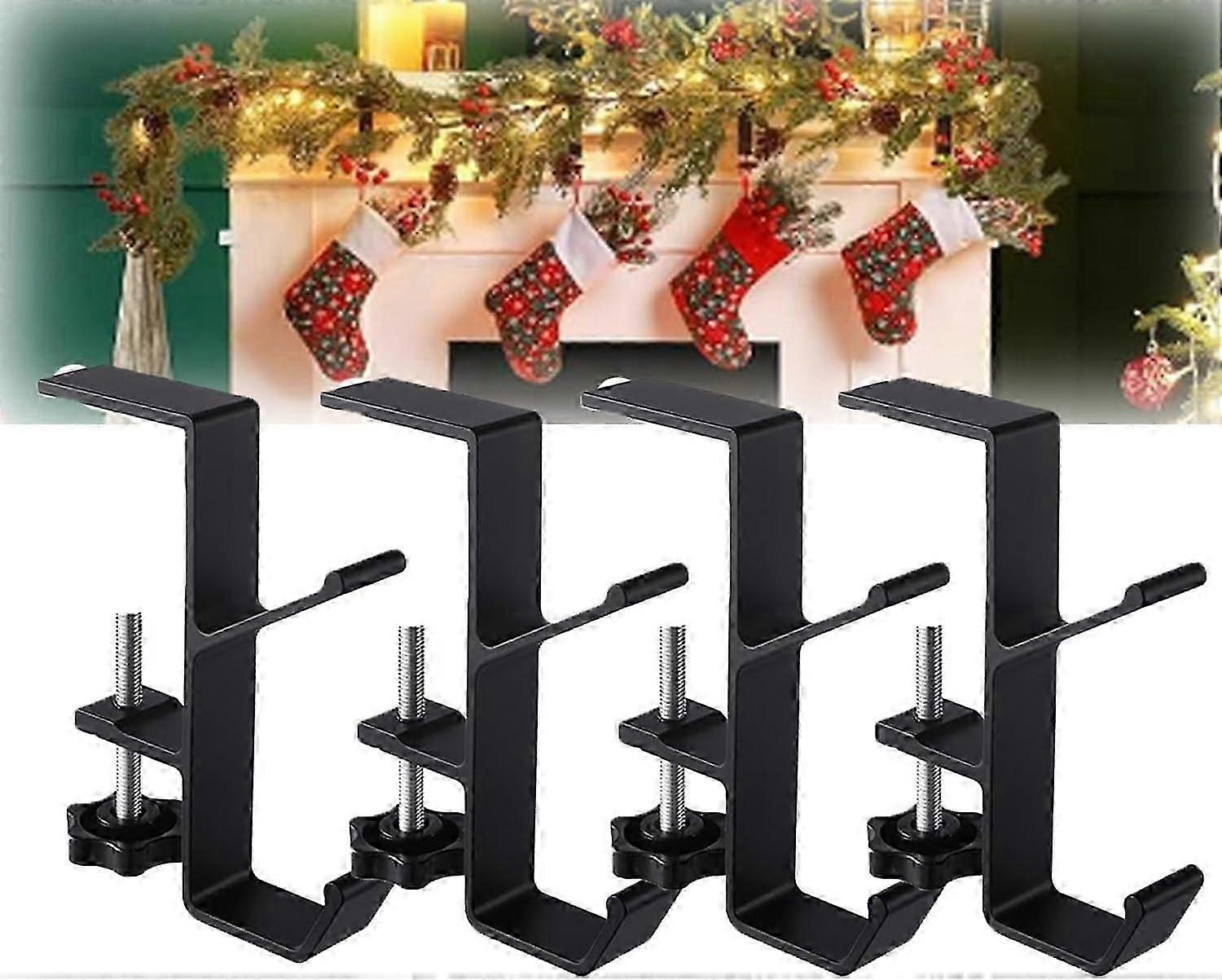 No Drill And Stocking Mantel Holders, Hangers for Mantle,2 in 1 Fireplace And