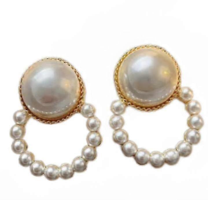 (round Pearl Stud Earrings