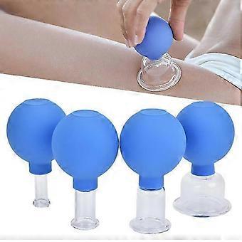 4 stykker Cupping Briller Sett med Sugeball Cupping Vakuum Cupping Glass