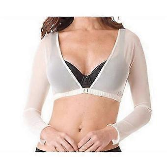 Seamless Arm Shaper Short Cropped Mesh Cardigan Size Arm Shaper M White