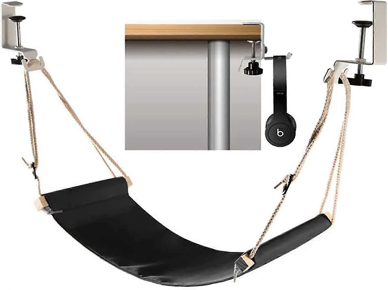 Foot Hammo Adjustable Practical Foot Hammo Desk Footrest With Headphone Hook For Relaxation In The Office,9061