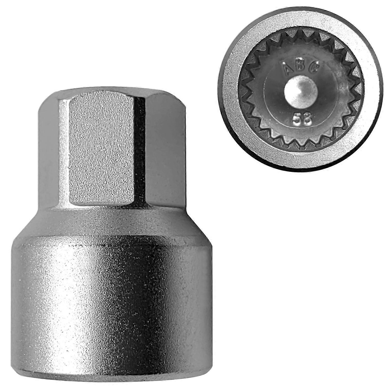 Wheel Locking Nut Key Replacement for Porsche, 58 Thick~walled Wheel Lock Nut Socket Adapter, Wheel Anti~Theft Lug Nut Removal Tool MK7369