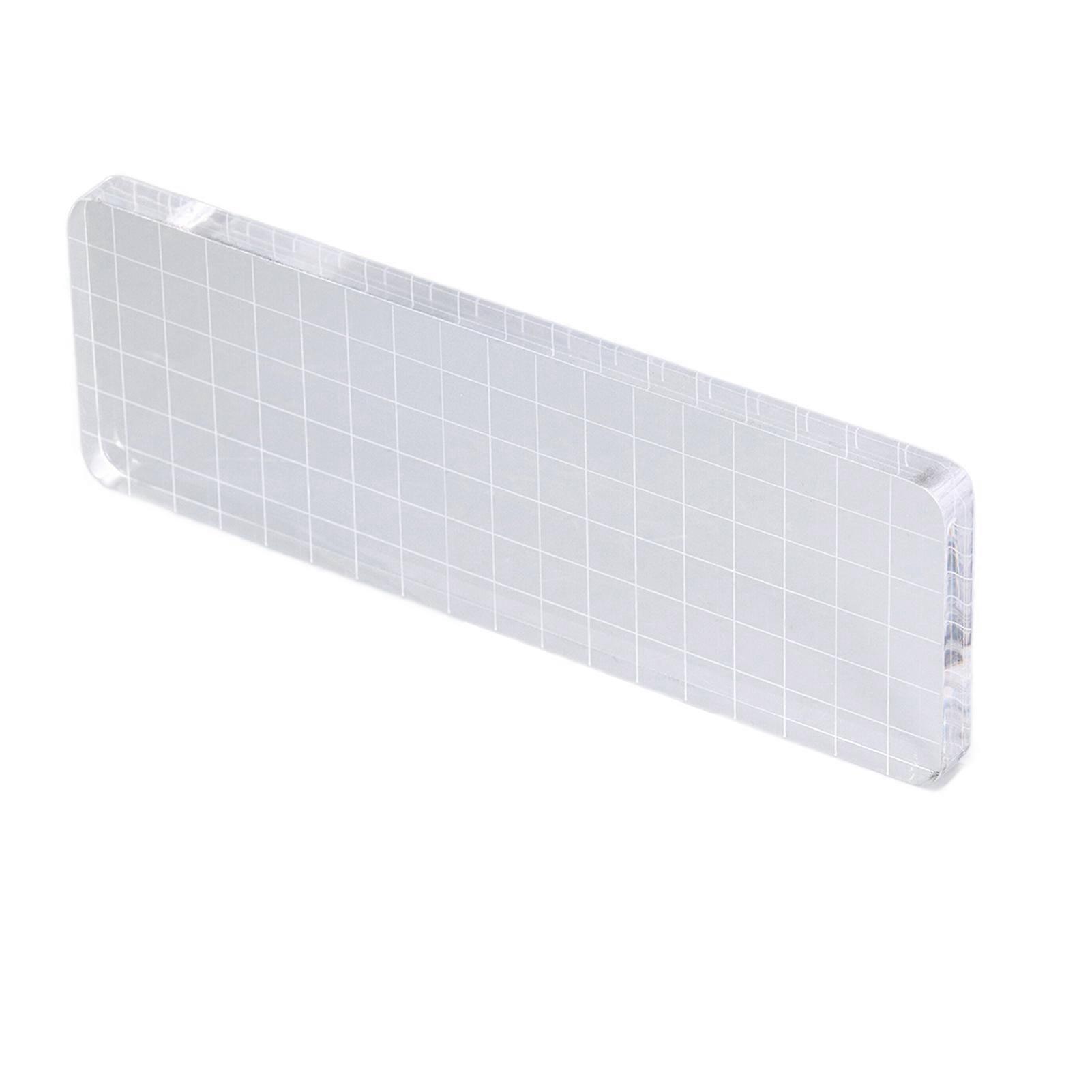 Acrylic Block 6x18cm Safe Round Corner Design Transparent Reusable Durable Clear Stamps for Notebook Calendar Card