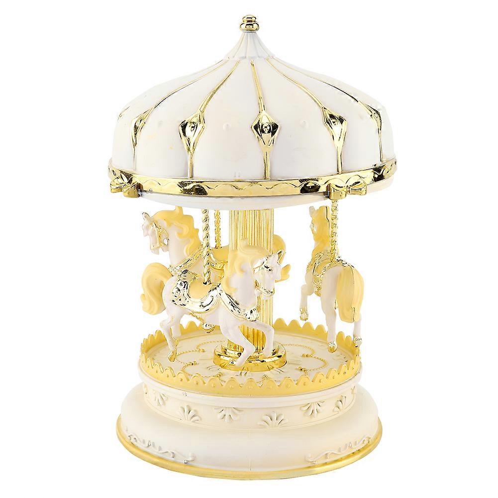 ロマンチックなカルーセルオルゴール、子供用のプラスチック製の3頭の馬