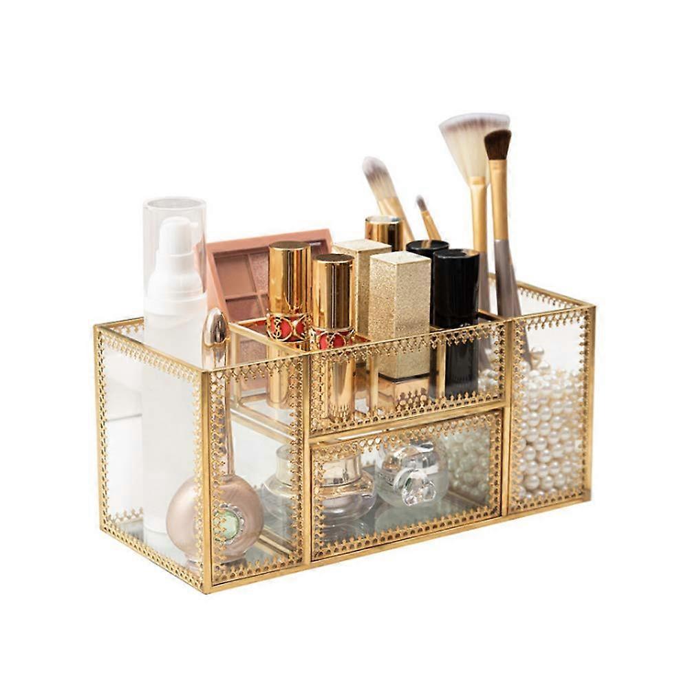 Glass household storage container for cosmetics storage