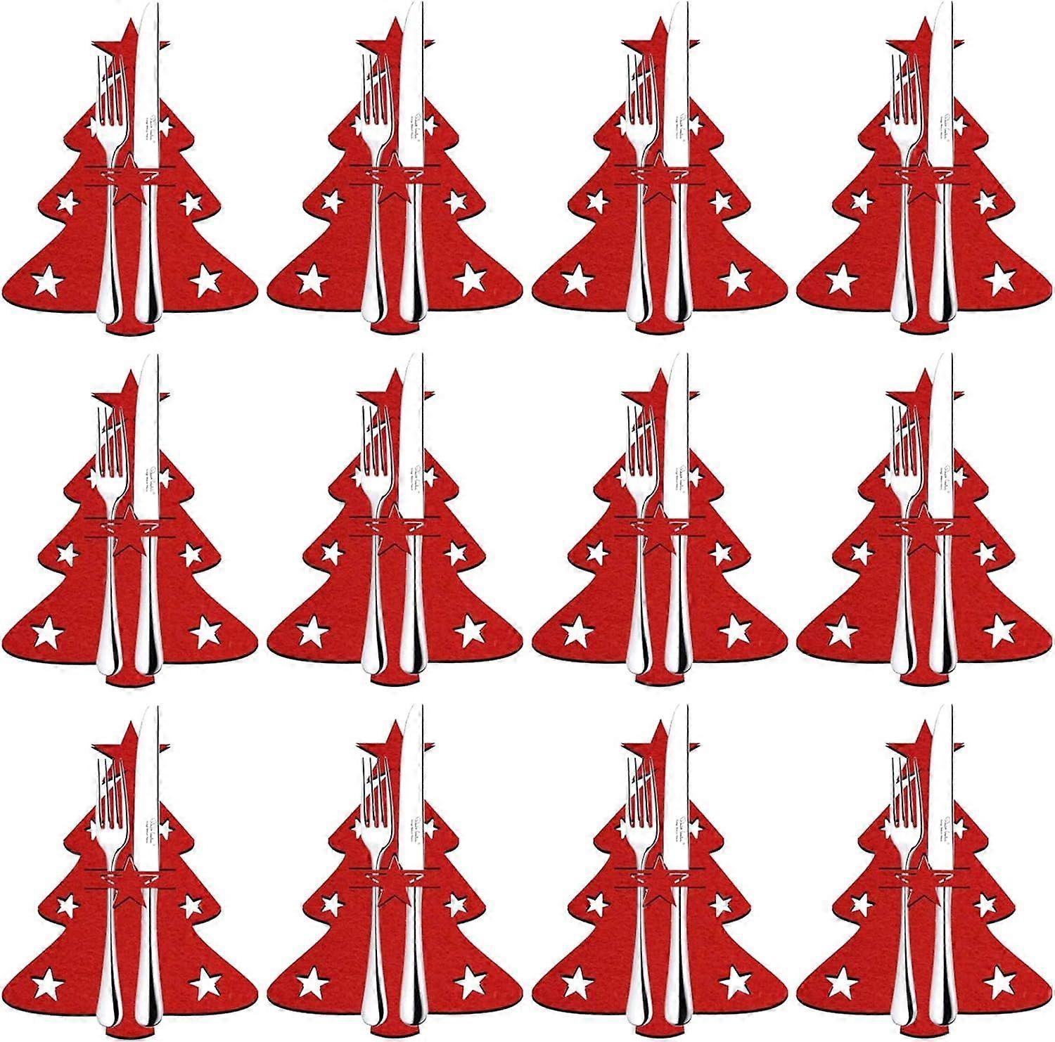 Christmas silverware cutlery rack set with 12 pieces