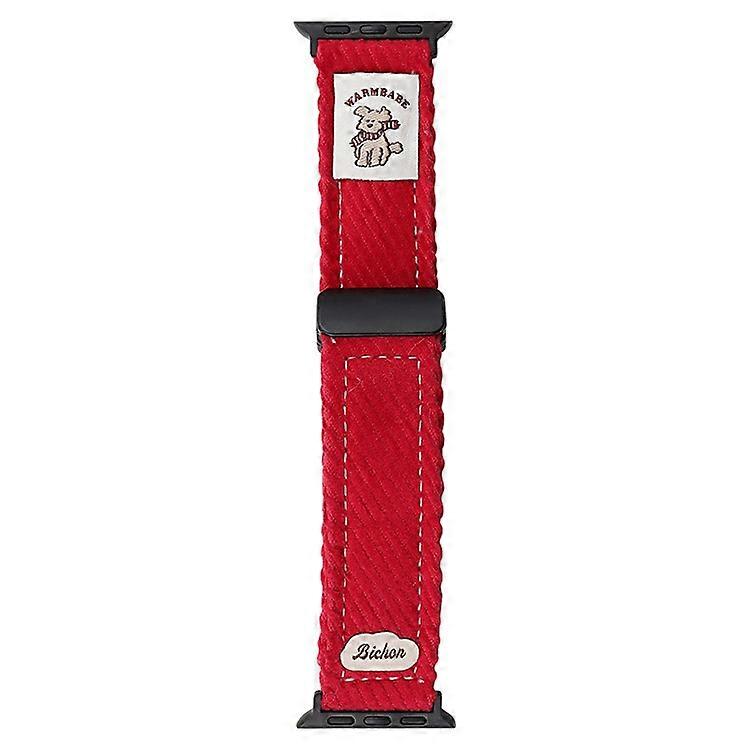 Corduroy Watch Band Compatible For Apple Watch Series 10 Ultra 9 8 7 SE 6 5 4 3 2 1 46mm 49mm 45mm 44mm 42mm Magnetic Clasp Wrist