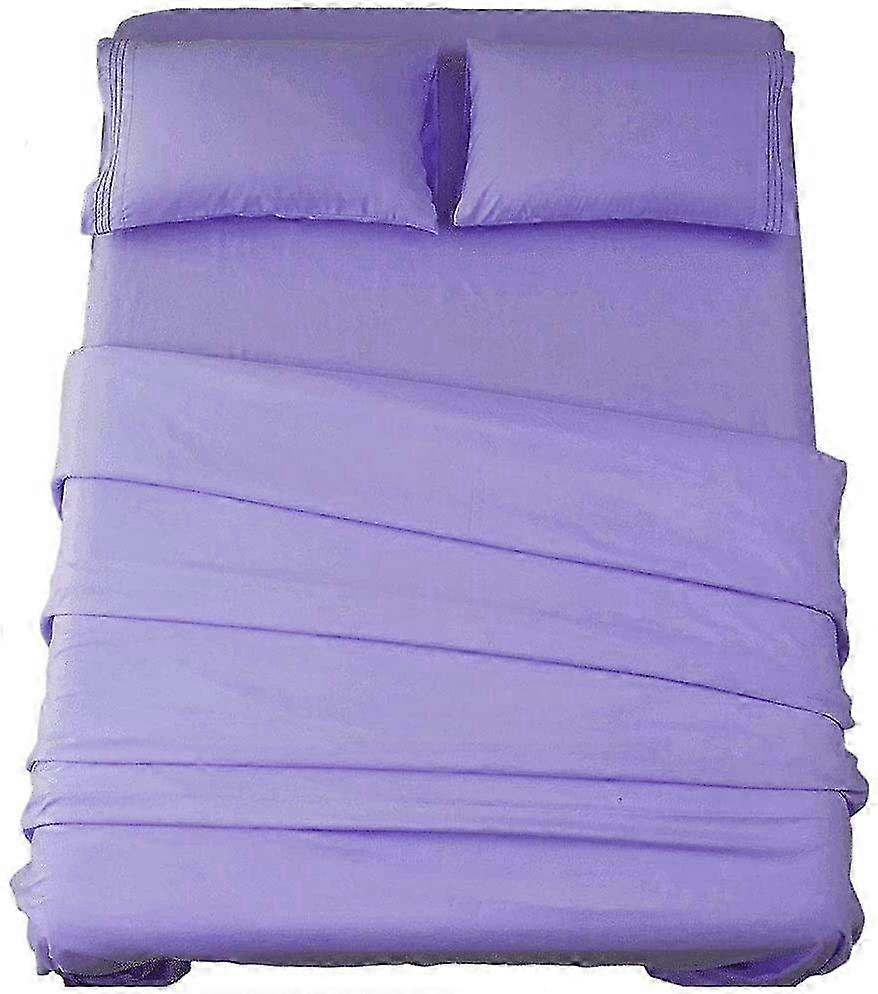 Bed Sheet Set Super Soft Microfiber 1800 Thread Count Luxury Egyptian Sheets 16-Inch Deep PocketWrinkle-3 Piece ( Lavender, Twin)