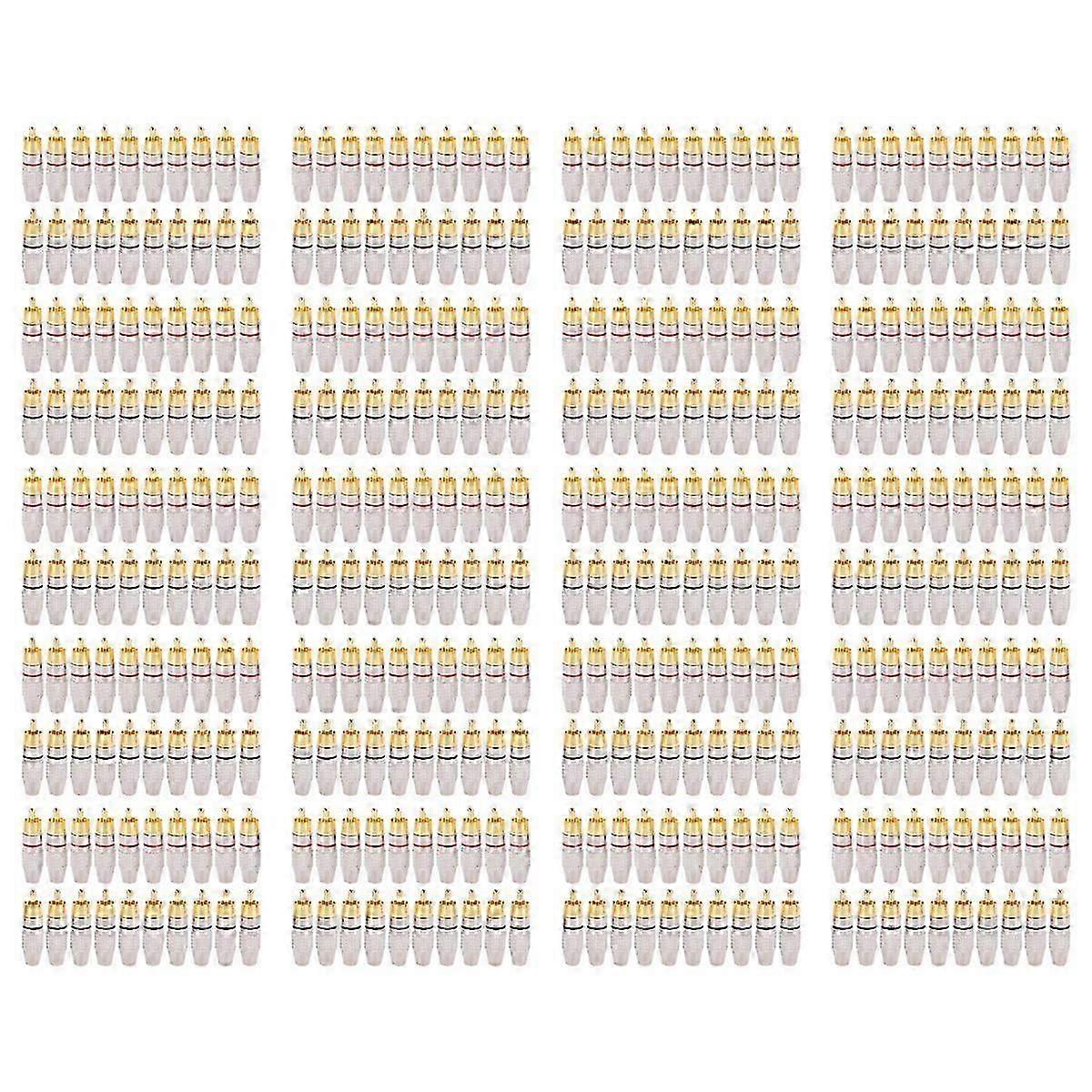 400 Pcs RCA Plug Audio Video Locking Cable Connector Gold Plated