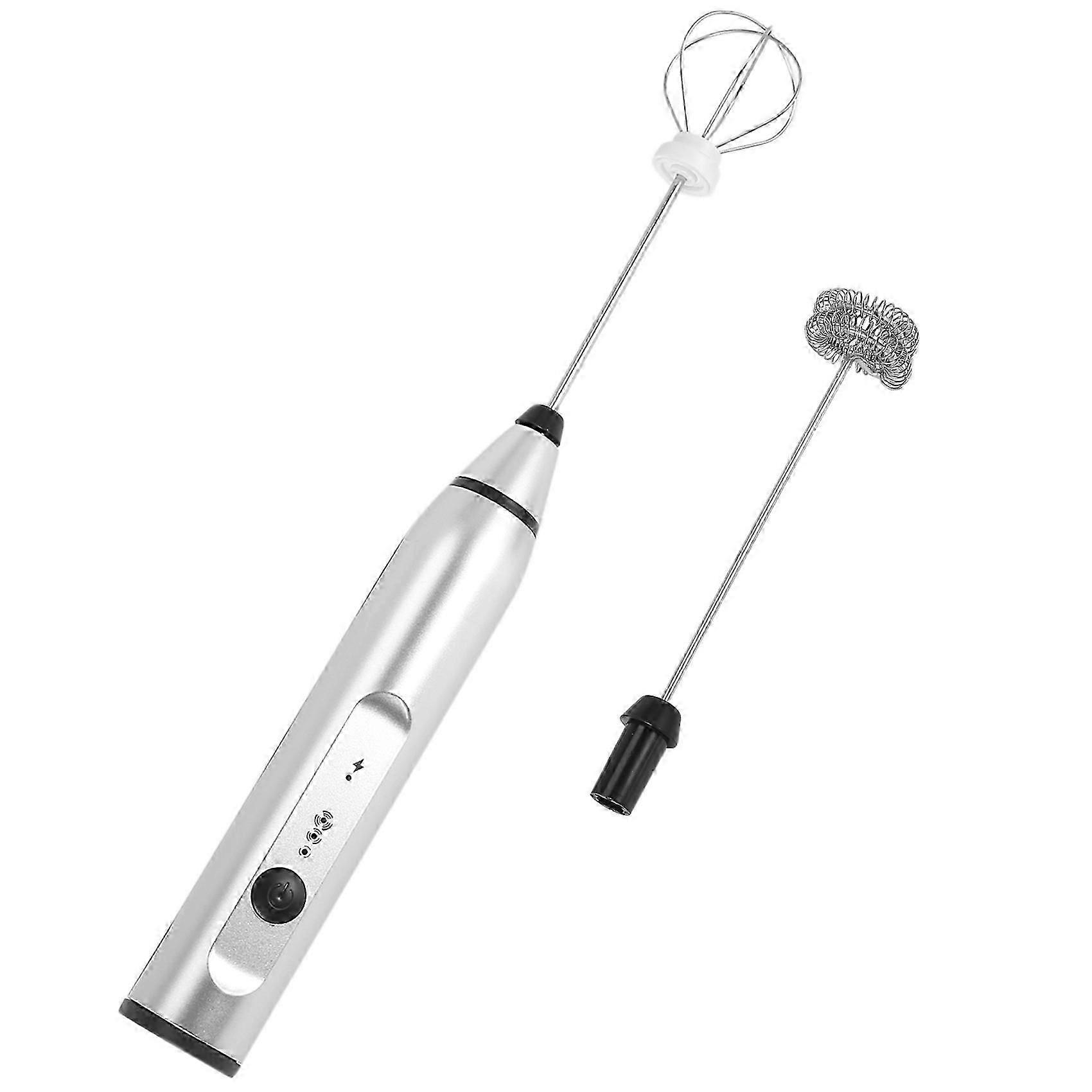 Rechargeable Electric With 2 Whisks, Handheld Foam Maker For Coffee, Latte, Cappuccino, Hot Chocola