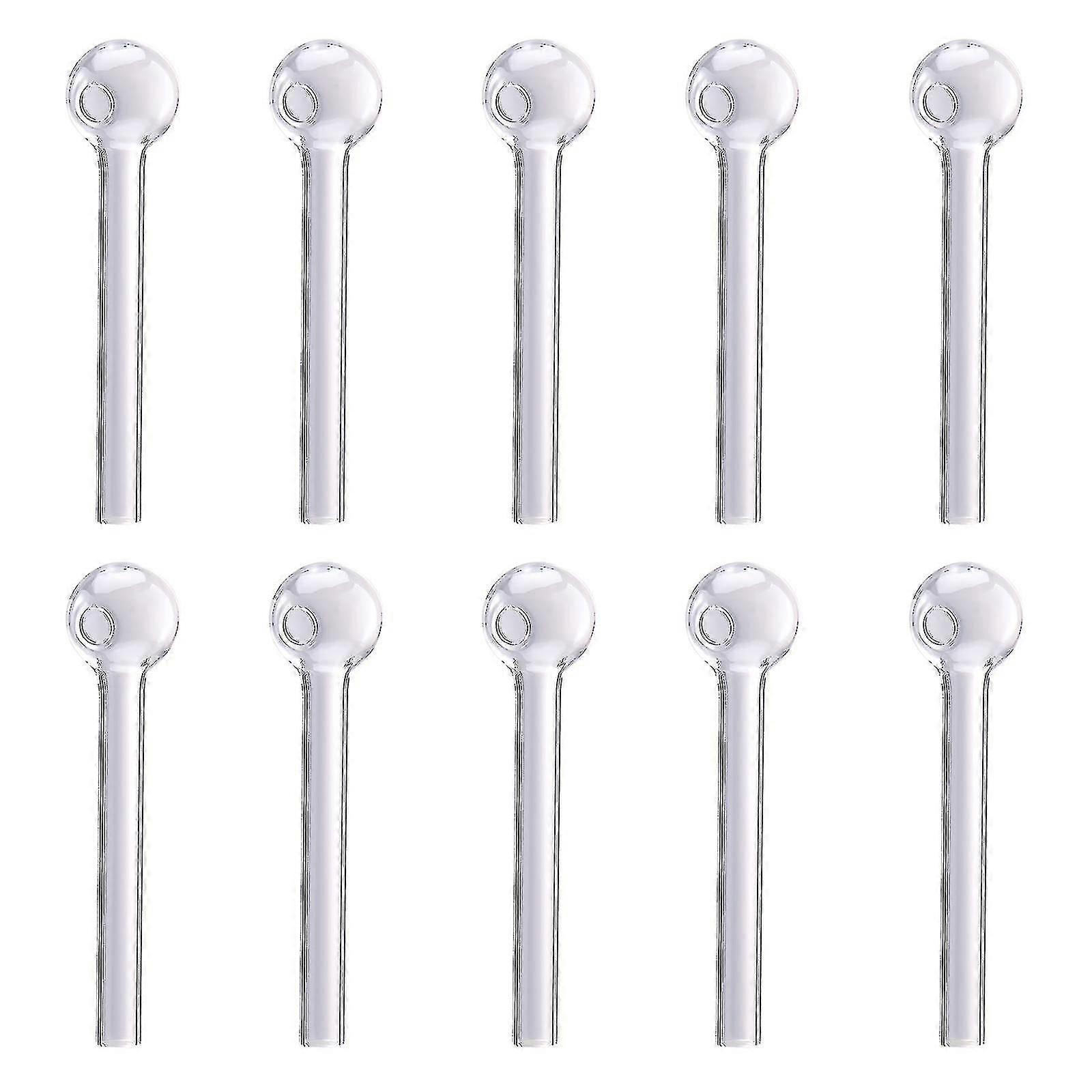 10-pack Glass Pyrex Straw Set Round Tip Design Reusable Eco-friendly