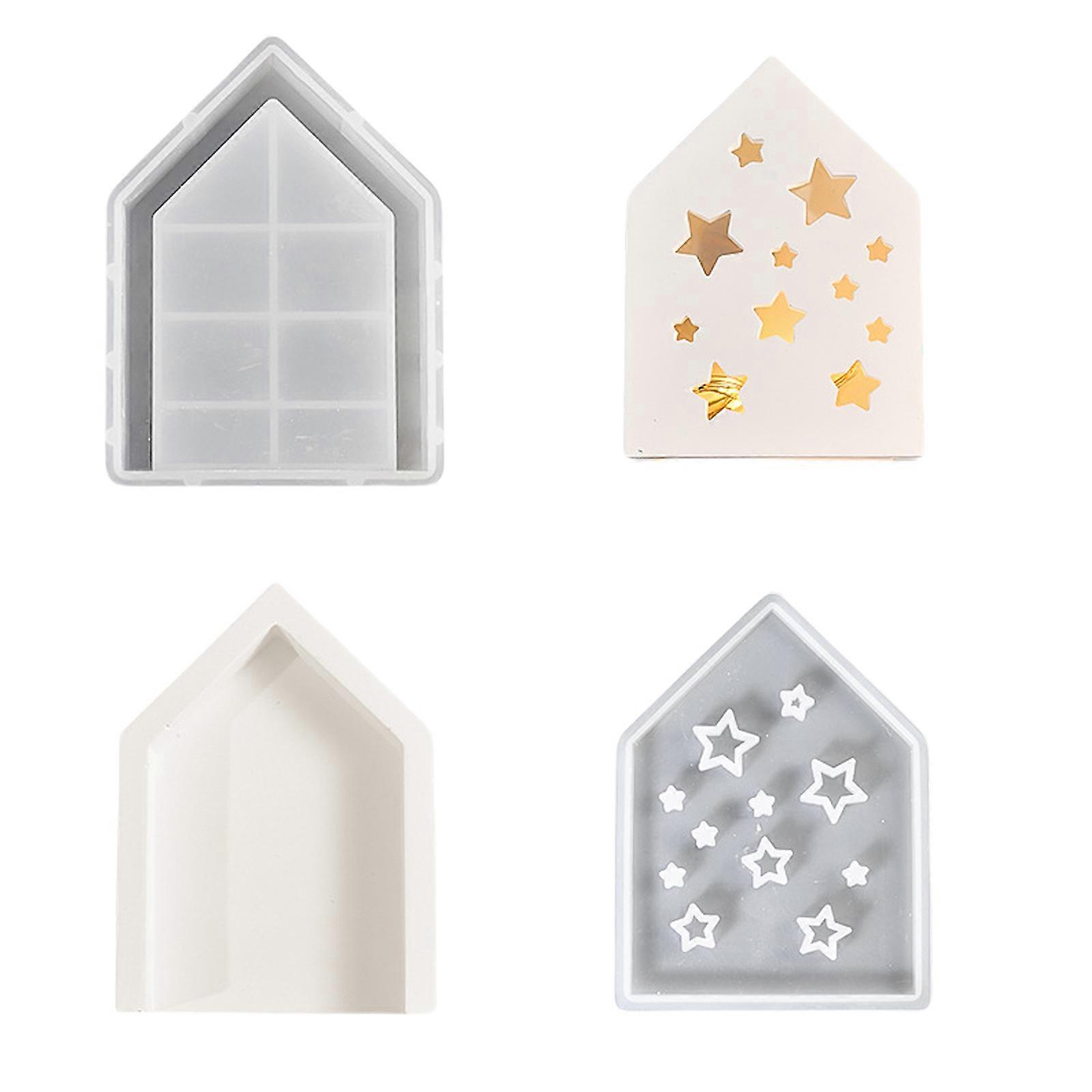 Easy to Use Silicone House Shape Atmosphere Light Ornament Mold for Beginners Crafting Hollow House Style Storage