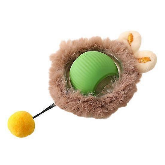Interactive Cat Rolling Ball Toy Chew-Resistant Self-Moving Silicone Ball Motion Activate Fast Rolling Pet Toy for Dogs Cats