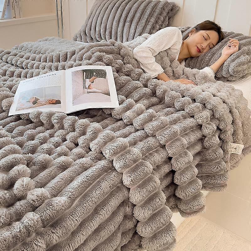 Plush Blanket Falei Plush Blanket Noon Sleeping Blanket Coral Velvet Cover Blanket Winter Thick Plush Blanket