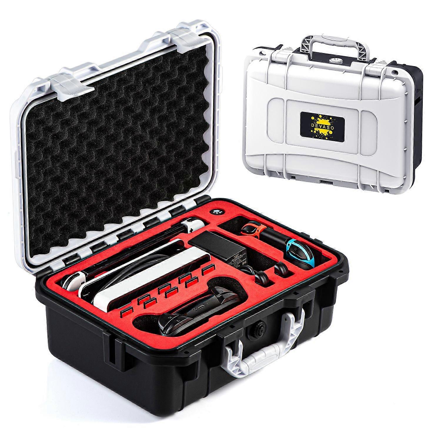 DEVASO For Nintendo Switch Travel Box Waterproof Carrying Case Soft Lining Hard Case,Color Splicing