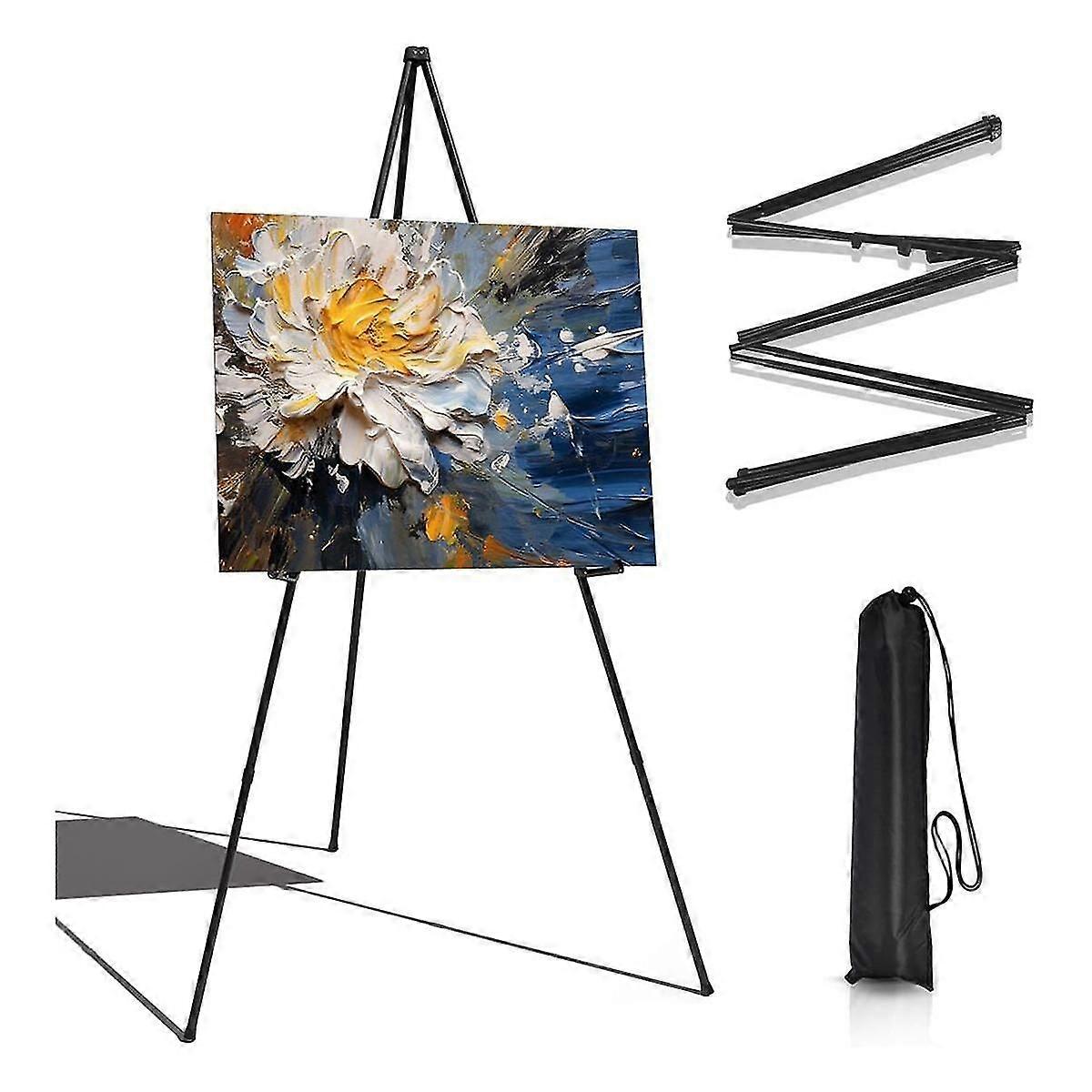 Display Easel Stand for Wedding, 63Inch Portable Instant Tripod Collapsible Artist Easel Stand Disp