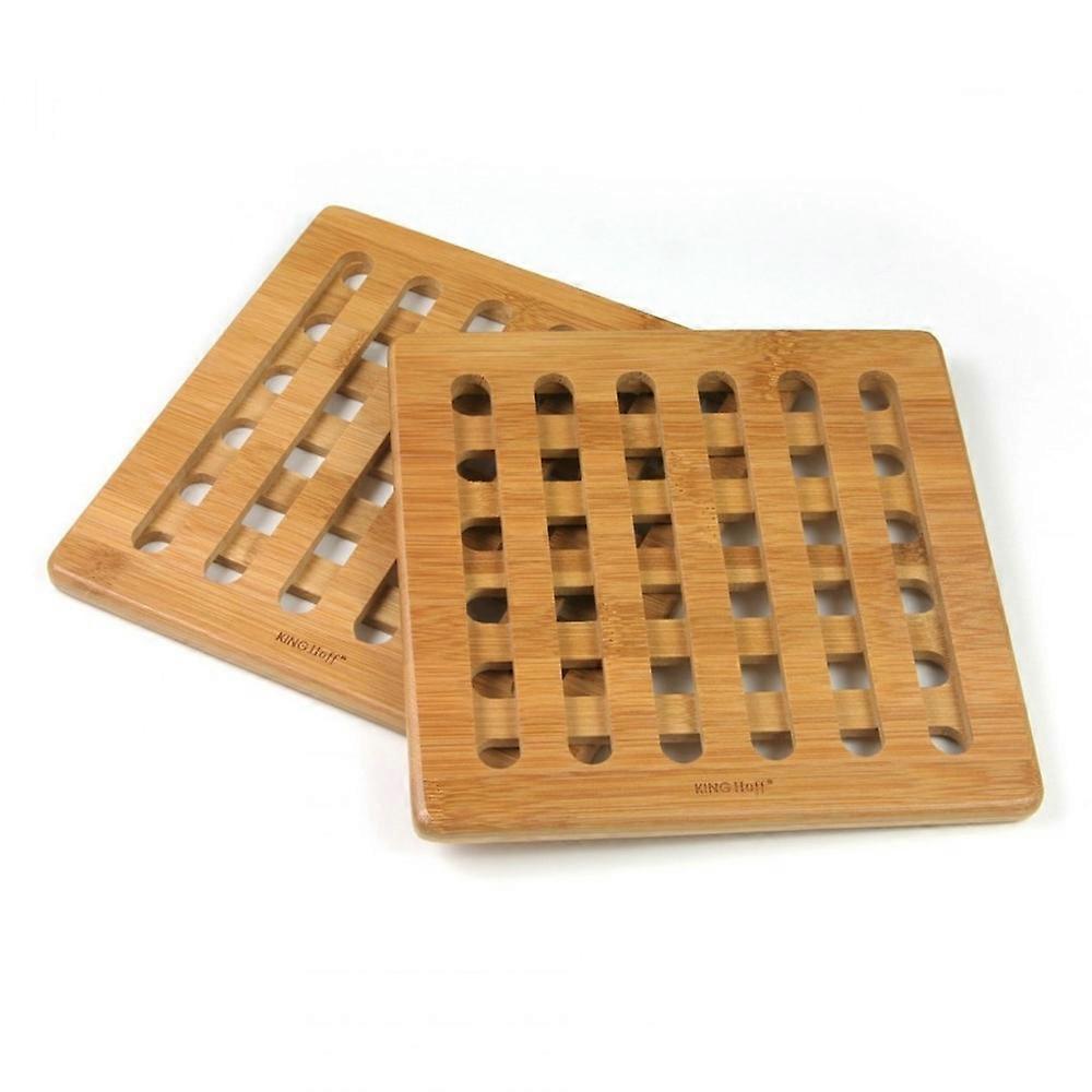 Kinghoff set of square bamboo coasters 20cm KH1216
