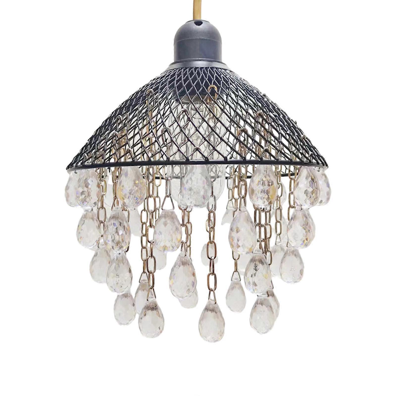 Acrylic Chandelier Shade, Ceiling Light Shade Beaded Pendant Lampshade with