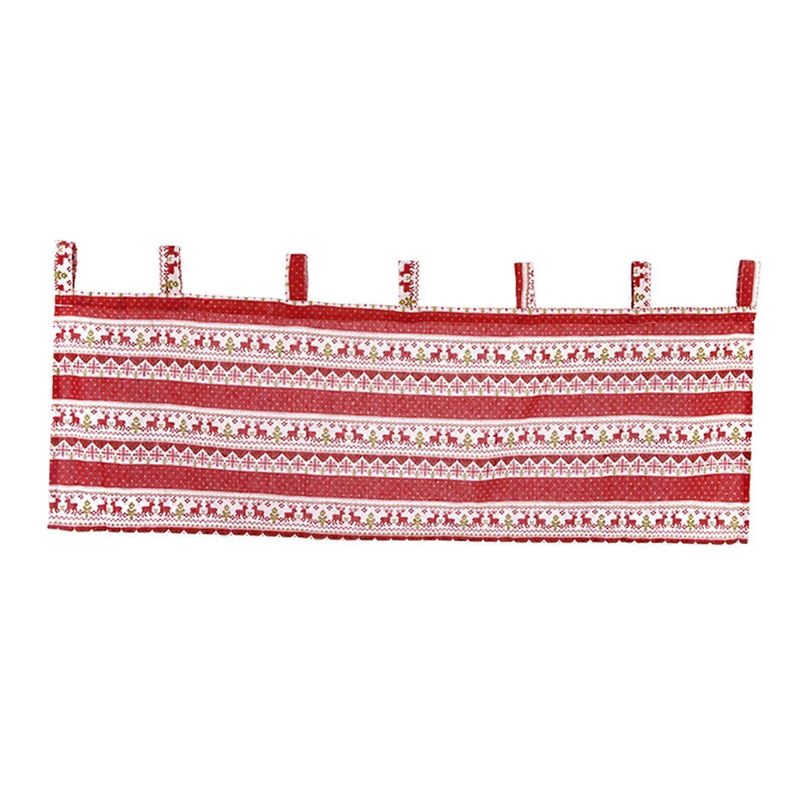 Short Printed Christmas Curtain Drape Screening Hanging Climbing Valance
