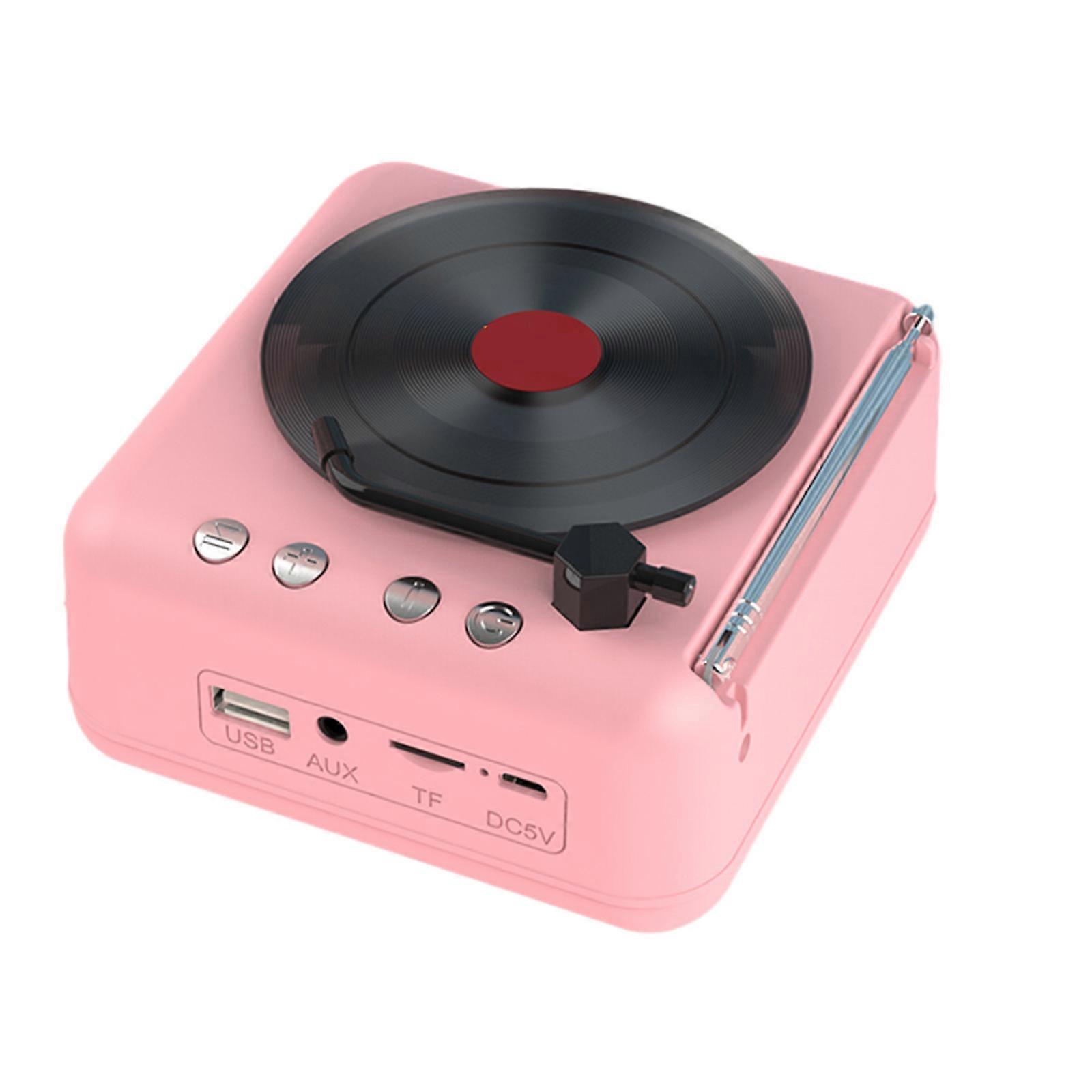Record Player Wireless Bluetooth Sound Retro Creatives Mini Portable Card Insert Small Speaker Subwoofer Gift PUW1469