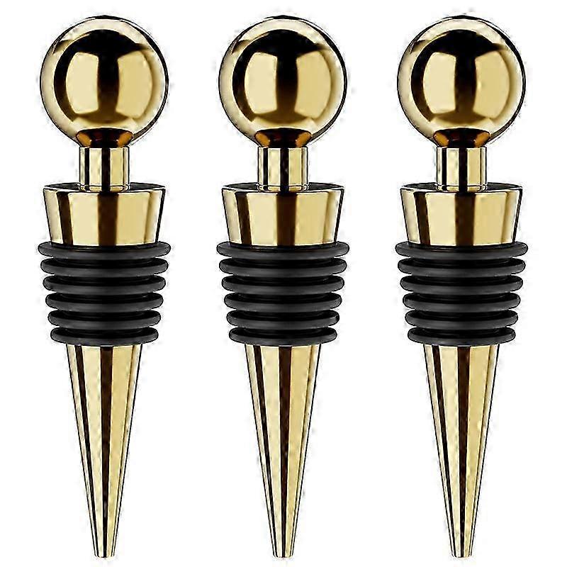 Bottle Stoppers for Wine and Beverages - 3Pcs Vacuum Seal Bottle Stopper Set, BPA-Free, Adjustable Size, Easy Use