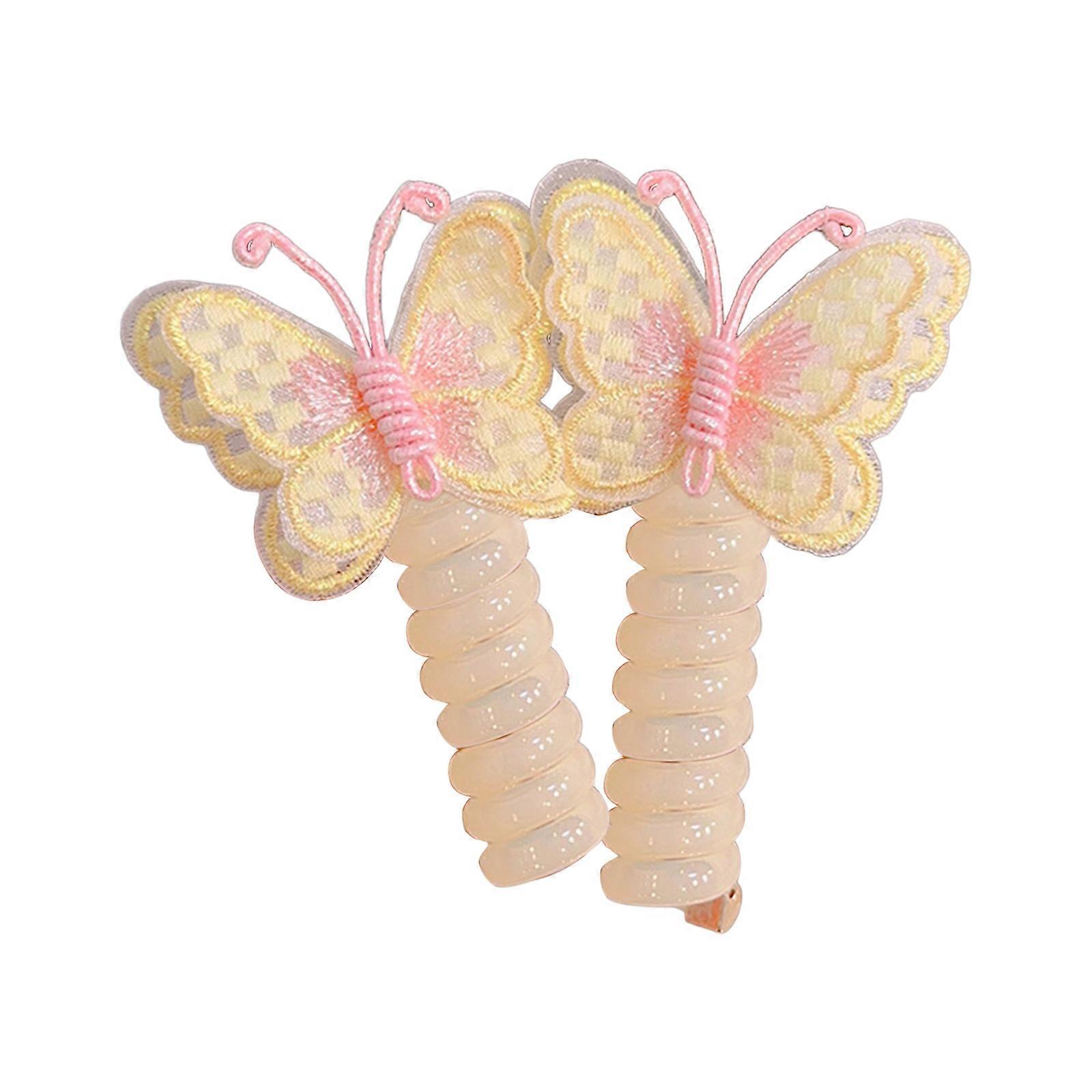 Sweet Girl farfalla corda capelli cravatte capelli elastici per bambini capelli corda corda per capelli intrecciatura corda ragazza capelli modellatura corda giallo
