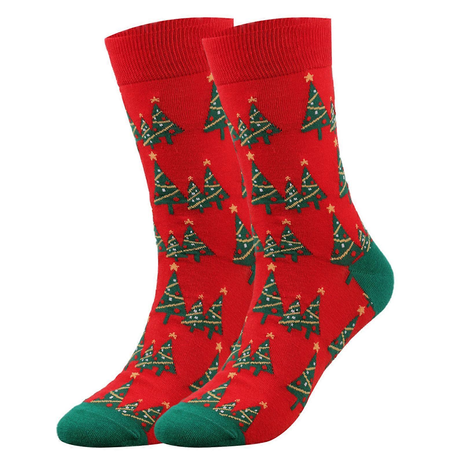 Calcetines tobilleros coloridos y elegantes y locos elásticos divertidos Calcetines de patrón navideño Botines de algodón