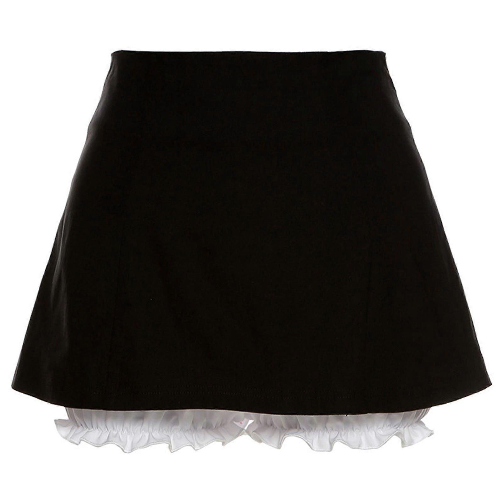 女性サマーハイウエストロリータブルマライニングミニペンシルボディコンスカートカワイイフリルルーズパンプキンパンツ安全ショーツパンツパンツS