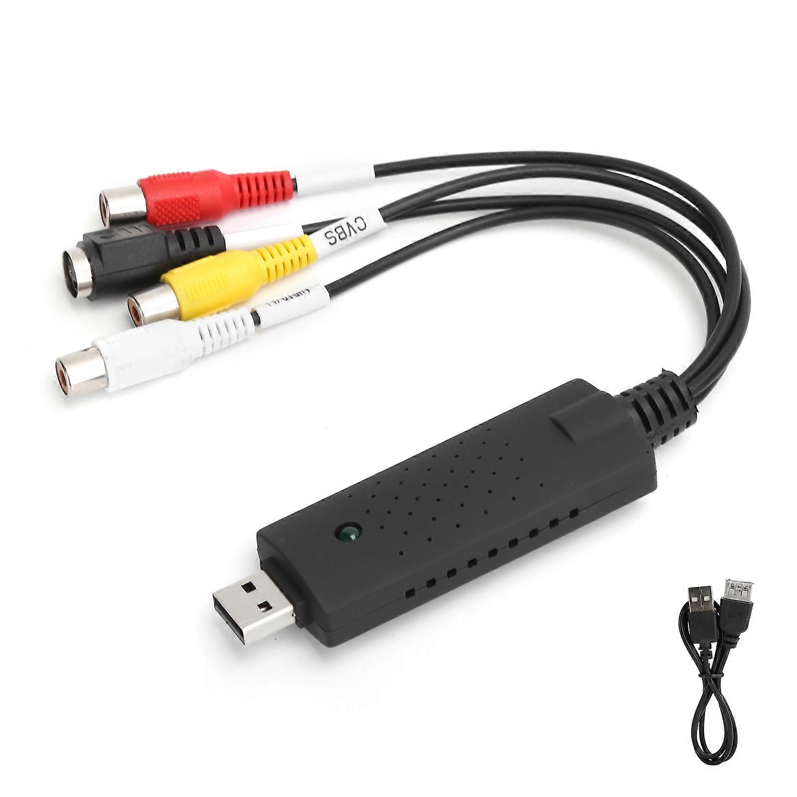 USB 2.0 Portable Black Video Collection Card for Windows XP/Vista/7/8/10/Linux