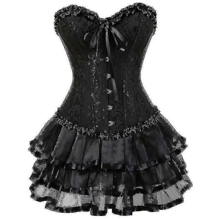 Plus Size Burlesque Tutu Dress with Overbust Corset and Matching