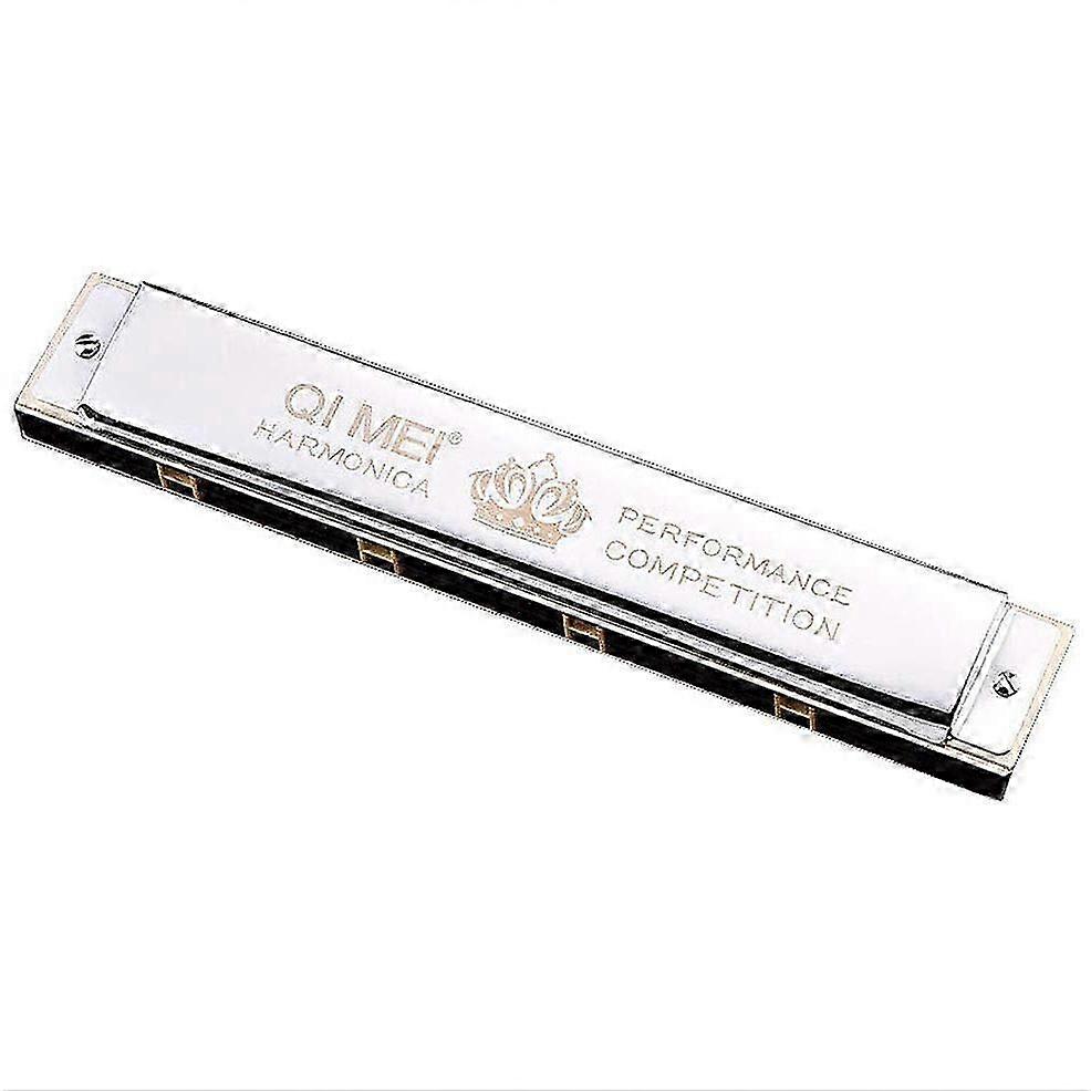 Diatonic Polyphony Harmonica 24 Hole Key of C Professional Playing Competition Tremolo Harmonica Q