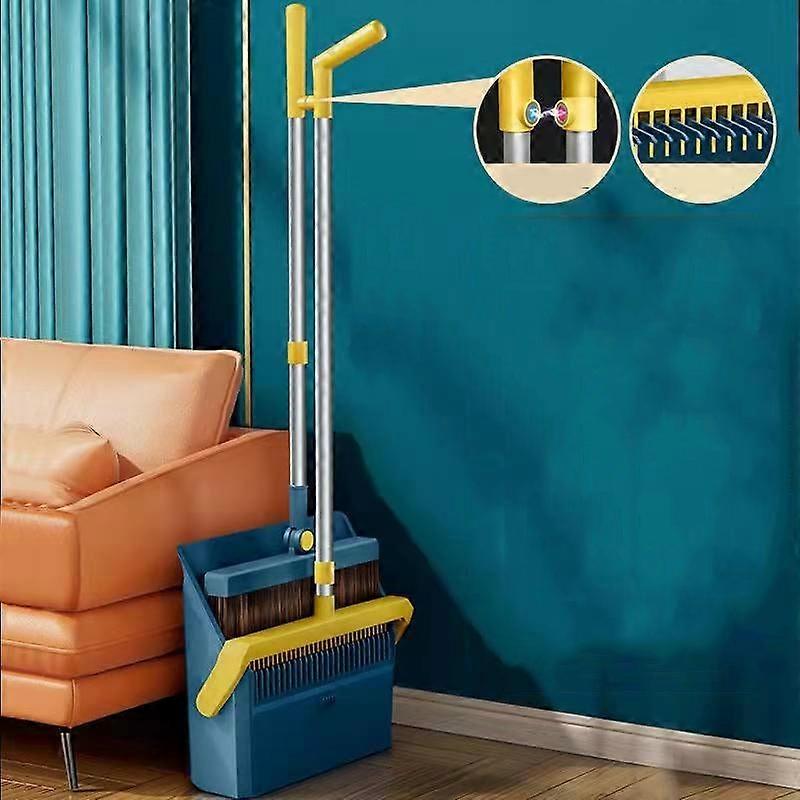 Broom and Dustpan Set Magnetic Blue