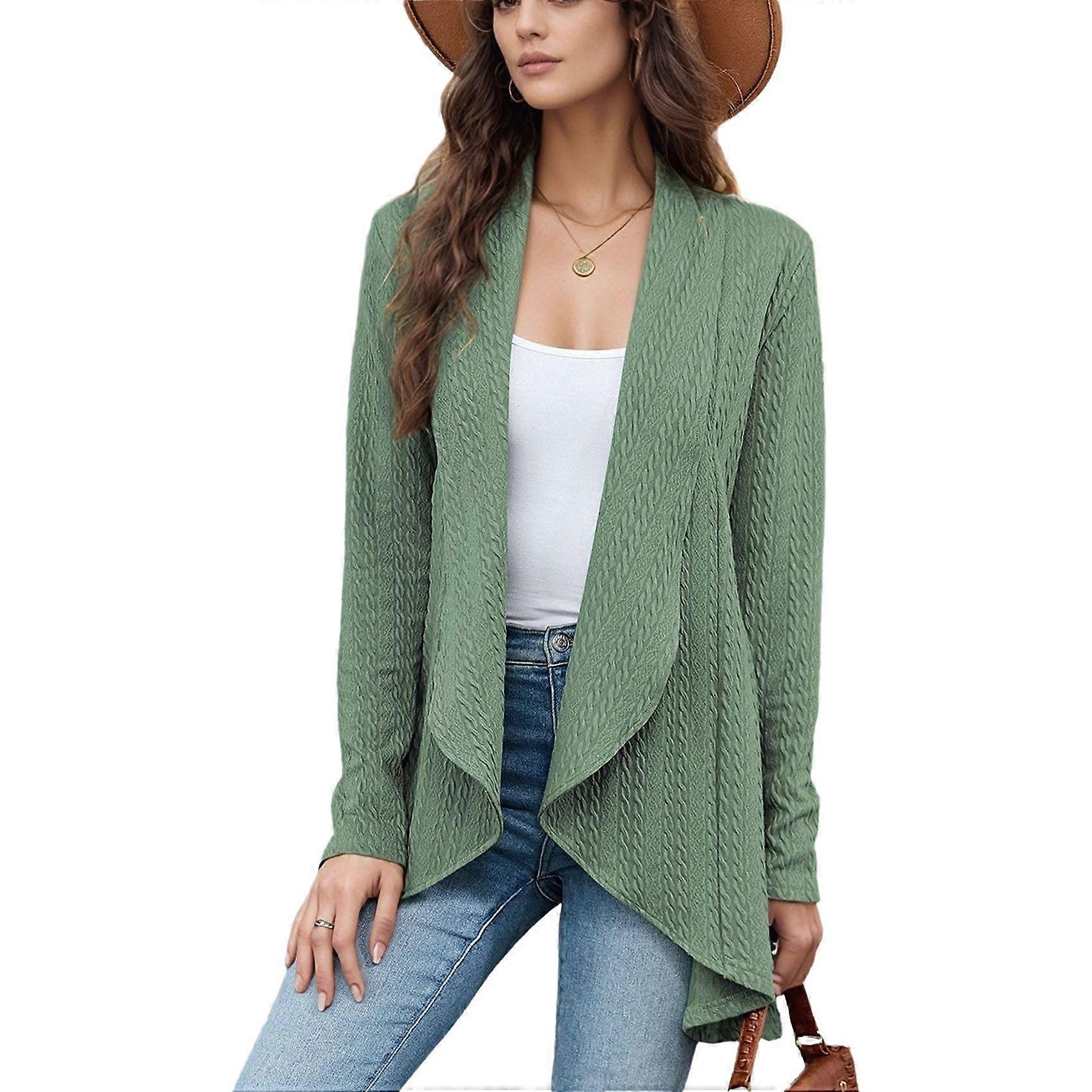 Lässige Strickjacke Dunkelgrün XL