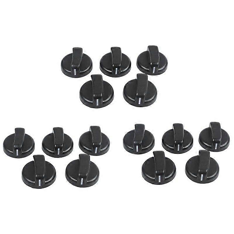 15 PCS Kitchen Black Plastic Gas Stove Cooker Control Knobs