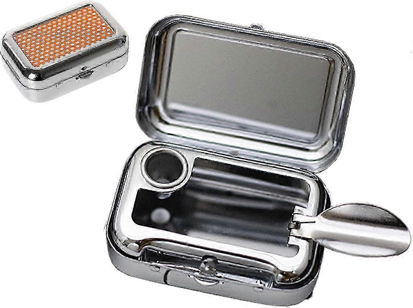 Mini bärbar askkopp, fickaskkopp vindtät askkopp med lock fyrkantig metallaskkopp askkopp för bil cigarett askkopp