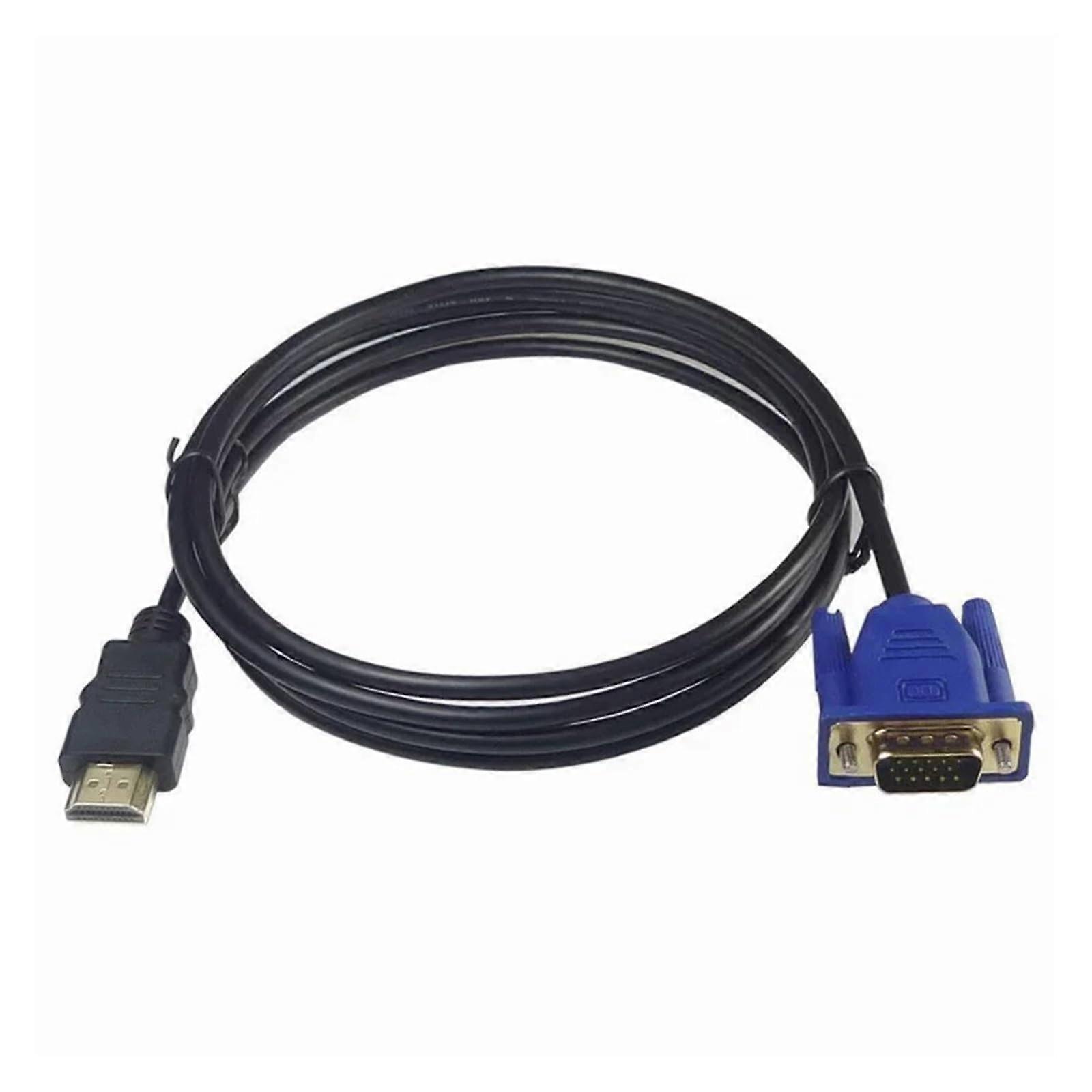 1.8M HDMI-compatible Cable to VGA 1080P HD with A-dio Adapter Cable VGA Cable Plug Non-slip Desig Anti-wear